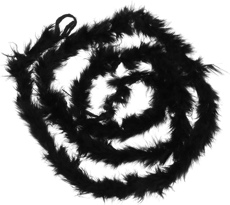 Black Faux Fur Ribbon Trim Fabric Roll for Sewing Costume and Christmas Tree Decor - Image 1